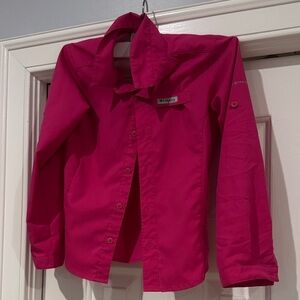 Columbia Girl’s Pink Long Sleeve Sun/Fishing Shirt